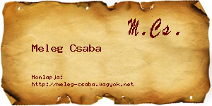 Meleg Csaba névjegykártya